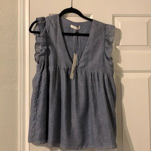 Mustard Seed ruffle babydoll blouse